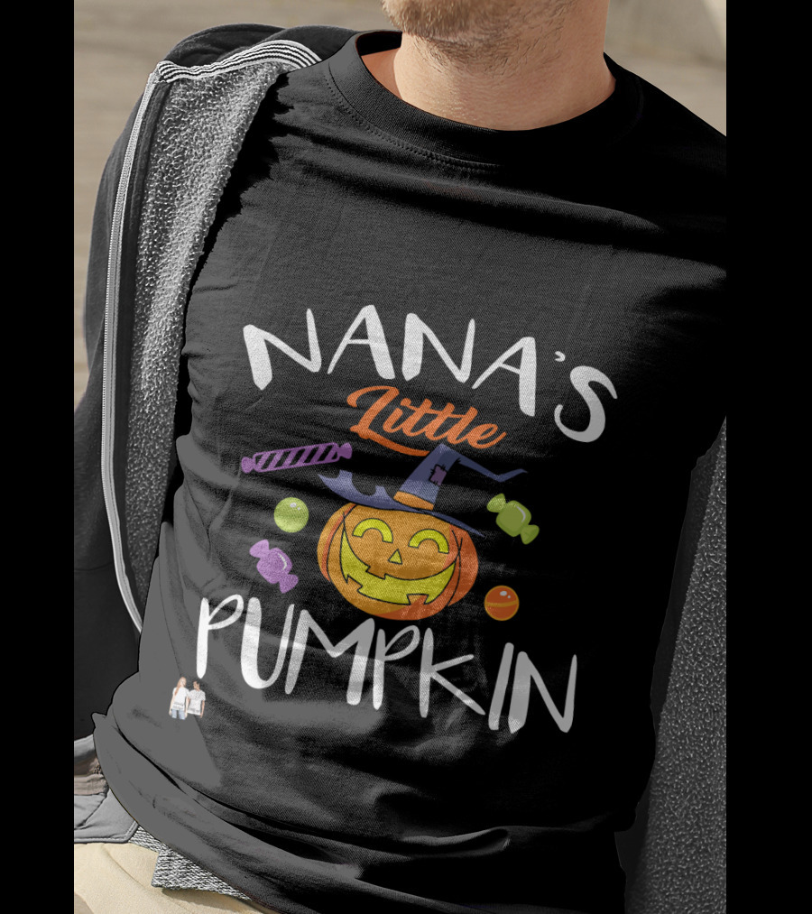 Nana's Little Pumpkin Halloween Candy Jack O'Lantern T-Shirt