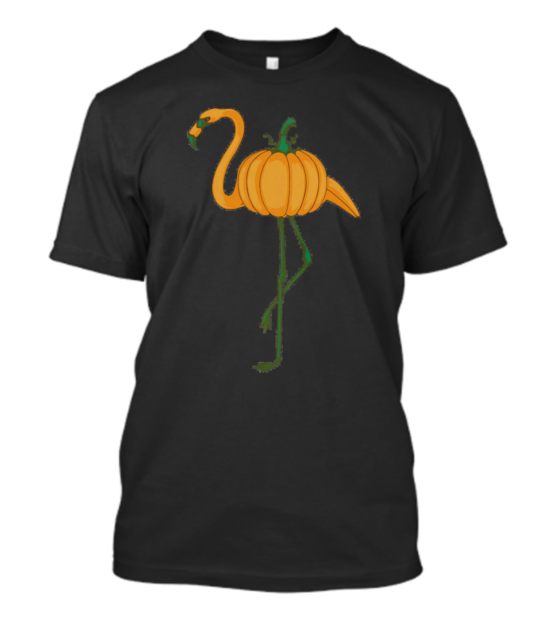 Flamingoween Cool Halloween Flamingo Pumpkin Fusion T-Shirt