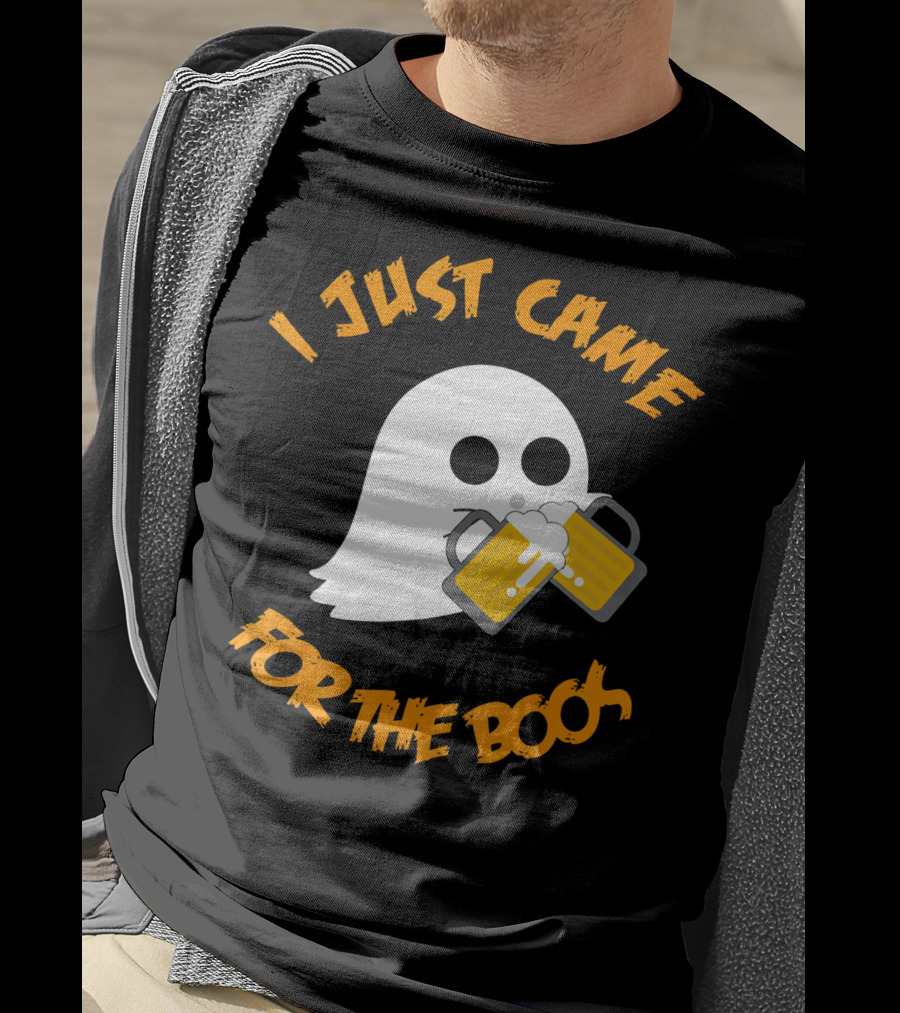 I Just Came Here For The Boos Ghost Holding Beer Mugs T-Shirt