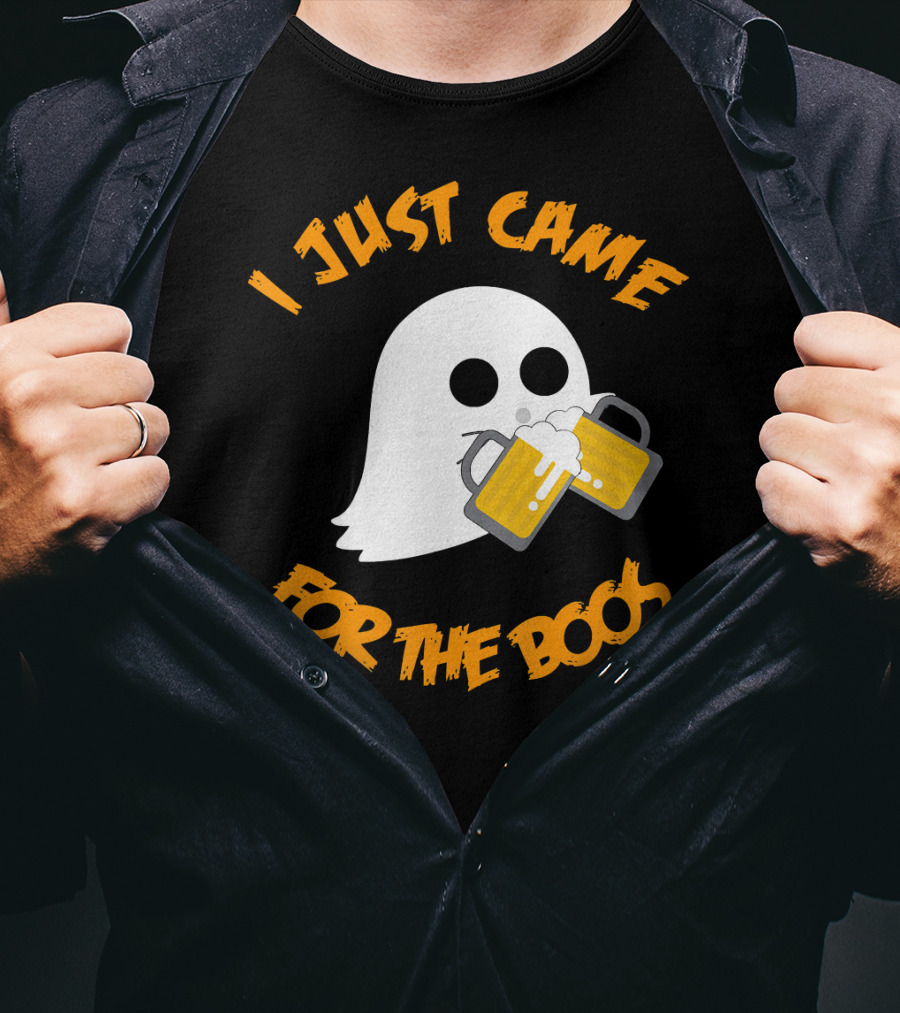 I Just Came Here For The Boos Ghost Holding Beer Mugs T-Shirt