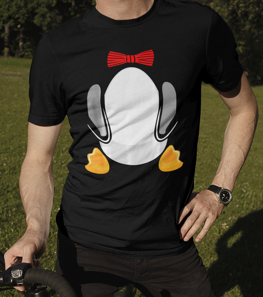 Funny Penguin Kids Halloween Costume Bowtie Feet T-Shirt