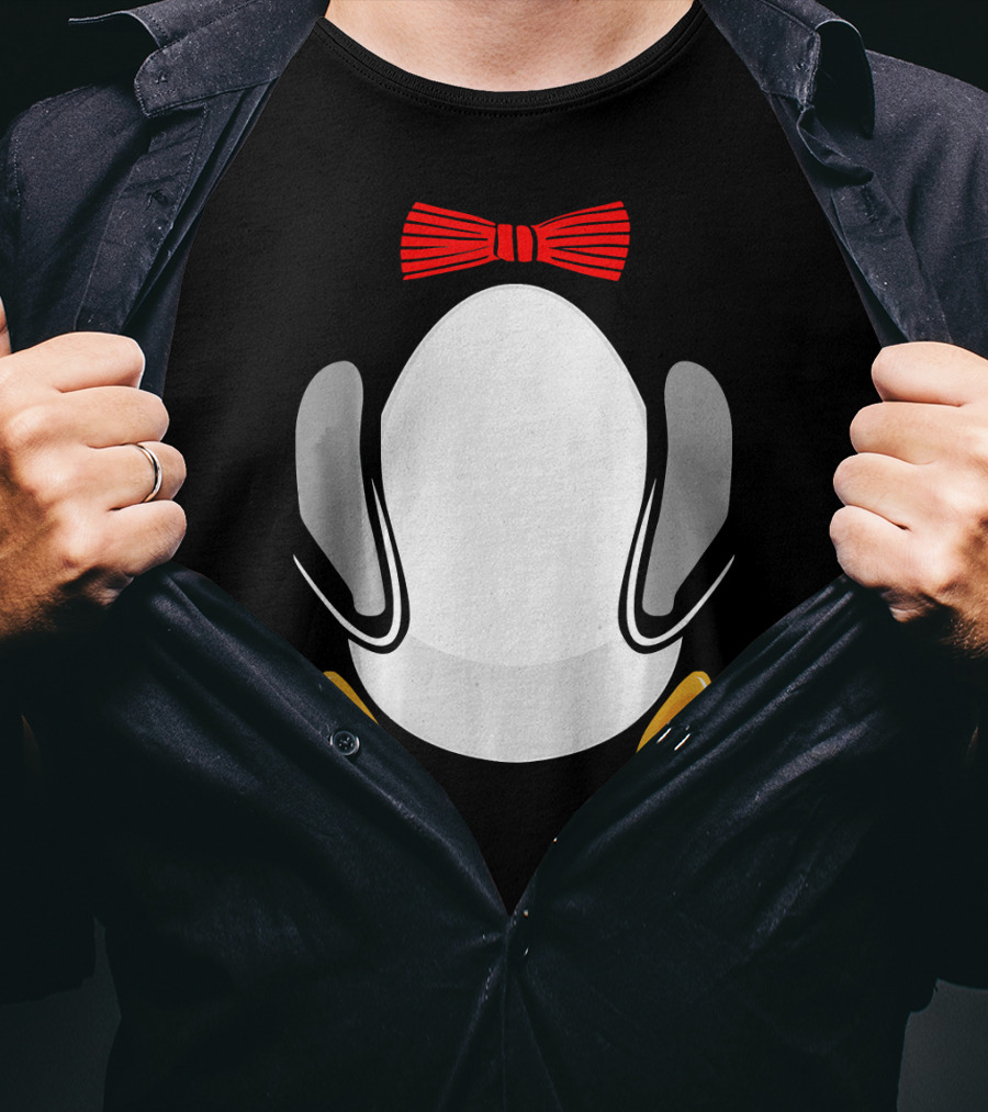 Funny Penguin Kids Halloween Costume Bowtie Feet T-Shirt