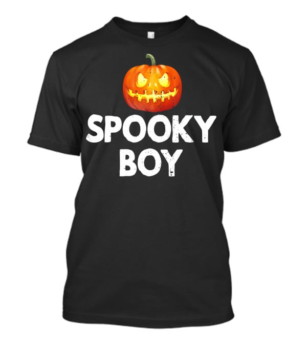 Spooky Boy Halloween Pumpkin Face T-Shirt
