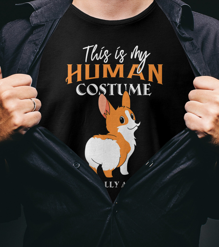 This Is My Human Costume I'm Really A Corgi T-Shirt