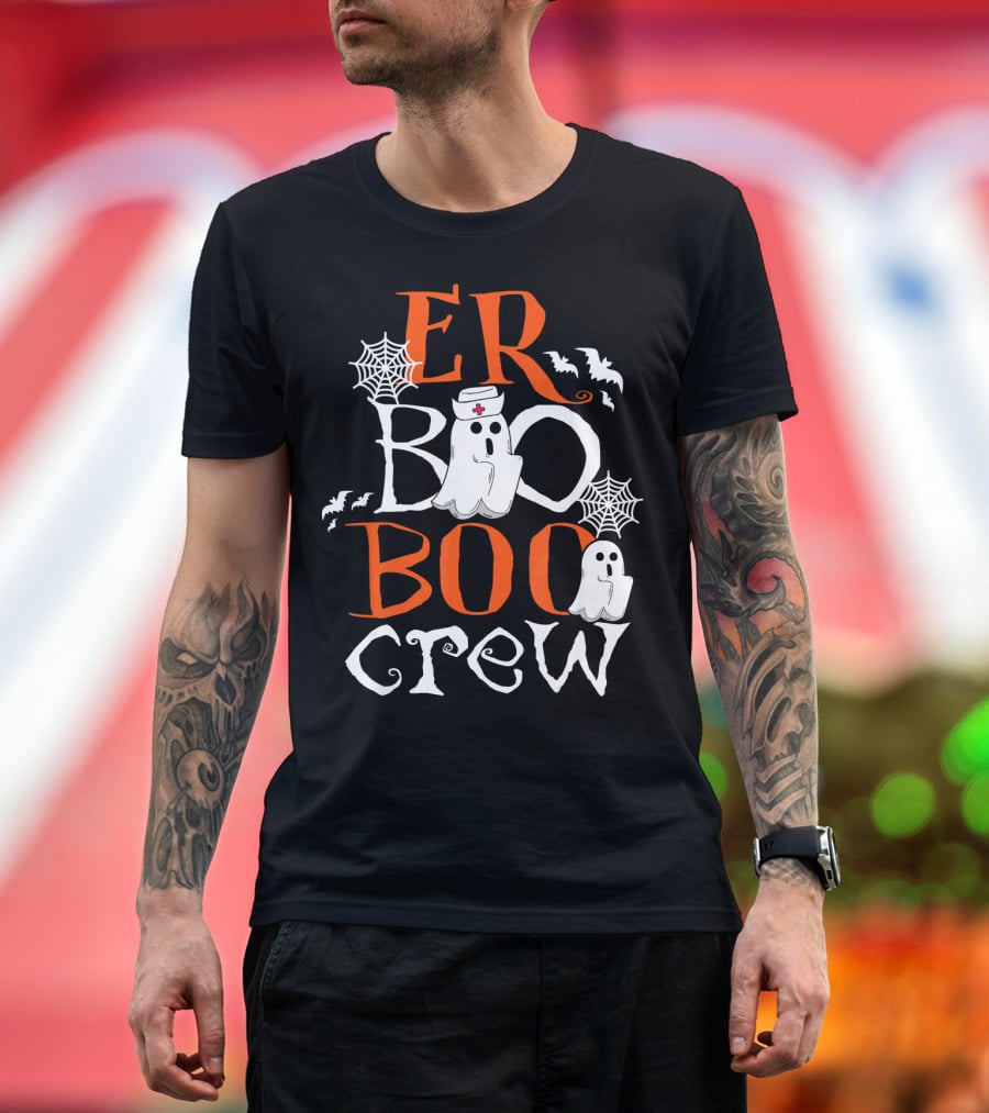 ER Boo Boo Crew Halloween Ghosts Nurse Spiders Bats T-Shirt