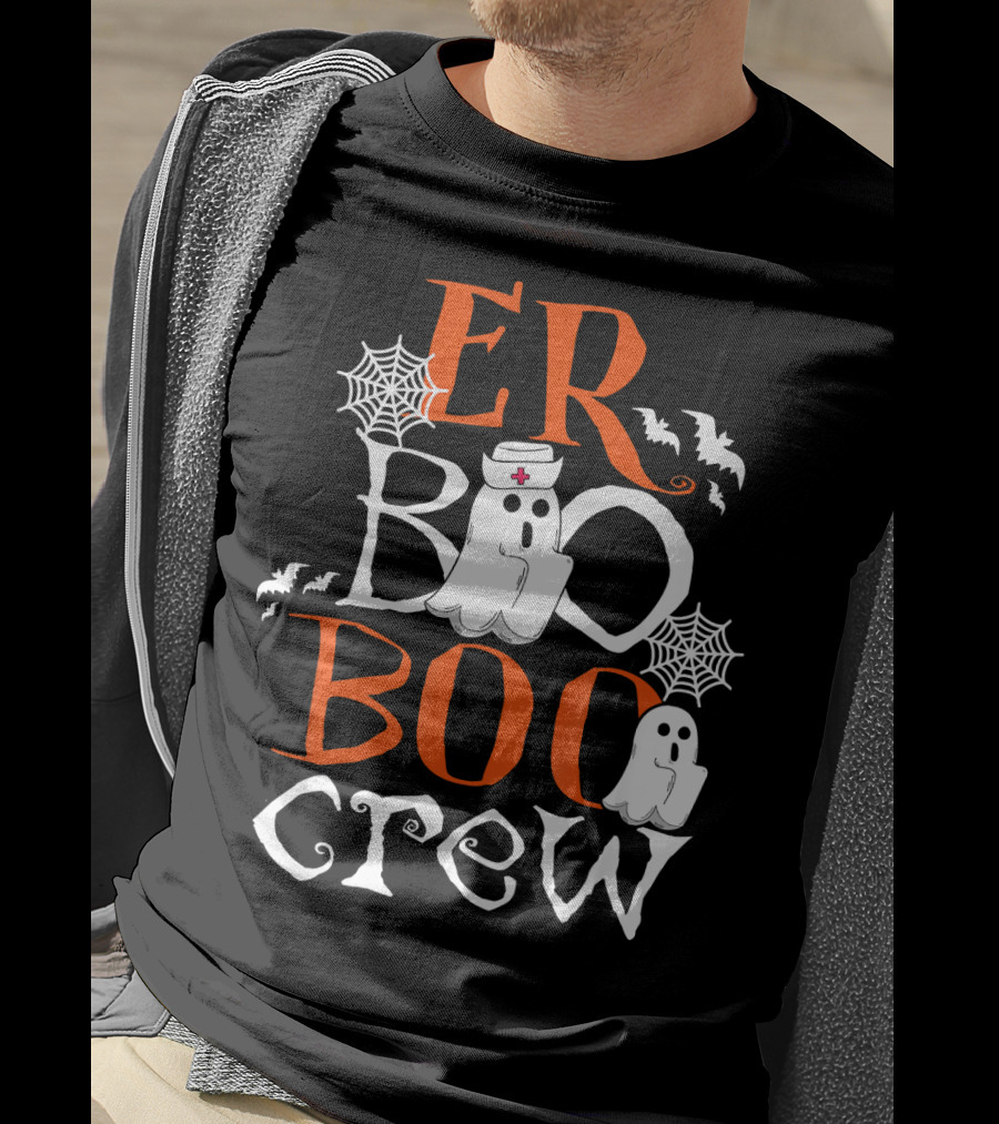 ER Boo Boo Crew Halloween Ghosts Nurse Spiders Bats T-Shirt