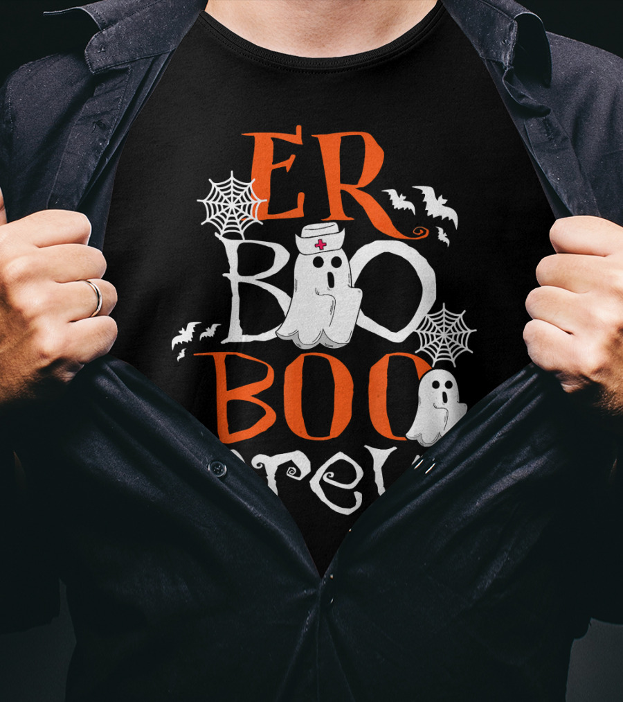 ER Boo Boo Crew Halloween Ghosts Nurse Spiders Bats T-Shirt