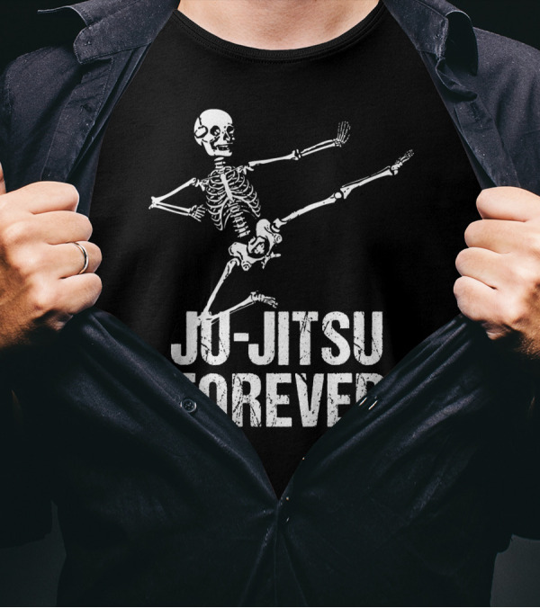 Ju Jitsu Forever Kicking Skeleton Moves T-Shirt