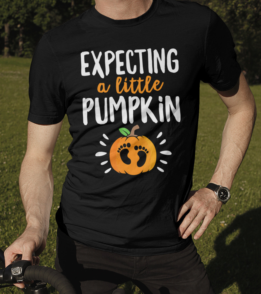 Expecting A Little Pumpkin With Adorable Baby Footprints T-Shirt