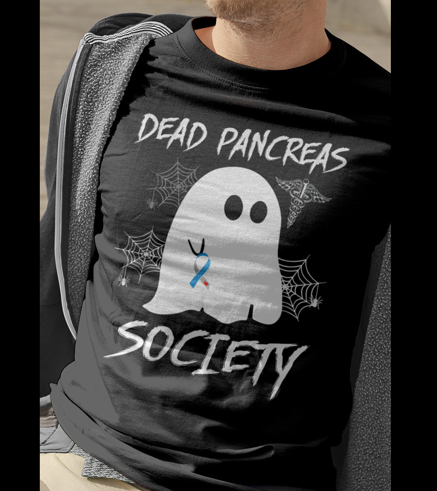 Dead Pancreas Society Ghost Boo Diabetes Halloween T-Shirt