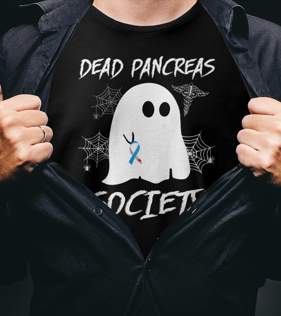 Dead Pancreas Society Ghost Boo Diabetes Halloween T-Shirt