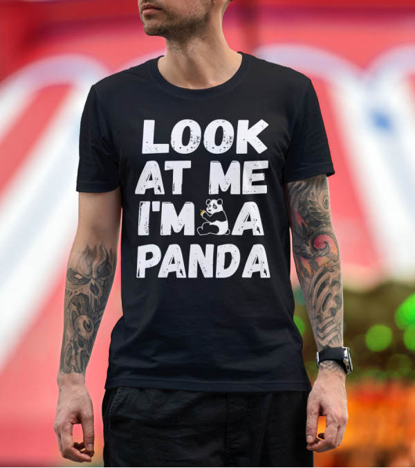 Premium T-Shirt: Look At Me I'm A Panda Holding Candy Halloween Co T-Shirt Look At Me I'm A Panda Holding Candy Halloween Co T-Shirt