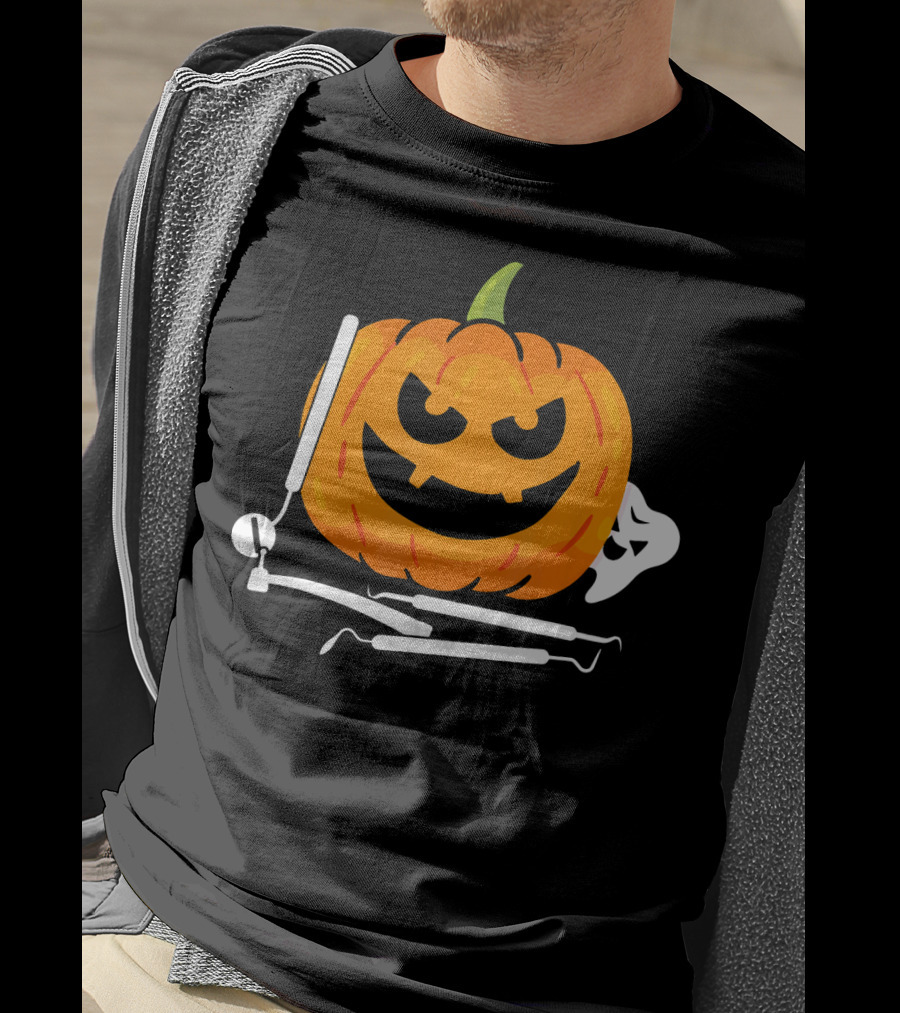 Funny Halloween Pumpkin Dentist T-Shirt
