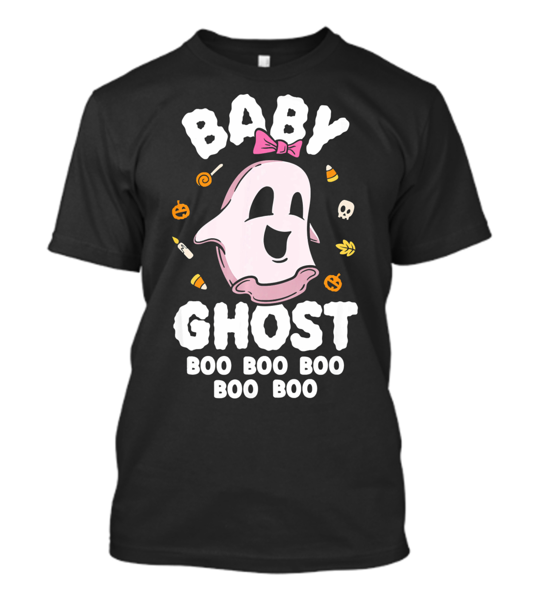 Baby Ghost Boo Boo Boo Halloween Kids Girls T-Shirt