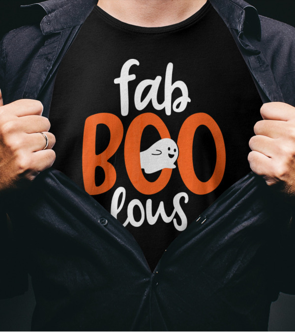 Fab BOO Lous Funny Fabulous Halloween Cel Ghost Image T-Shirt
