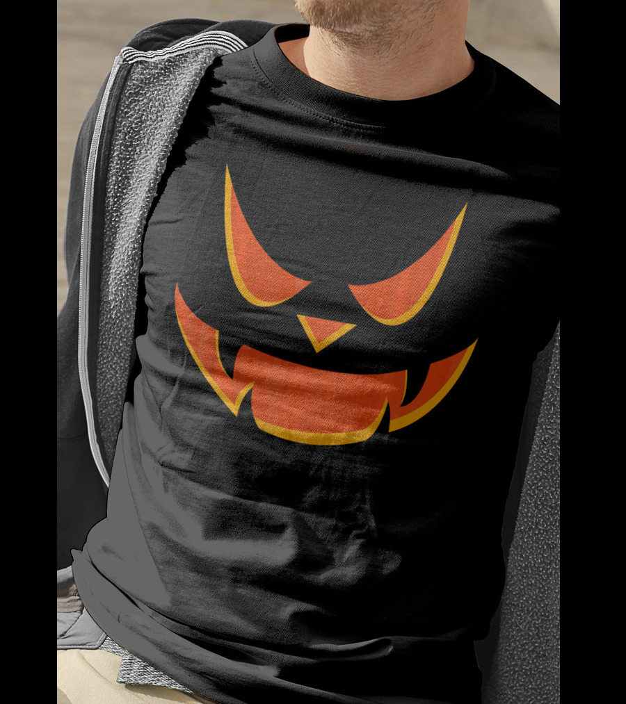Scary Pumpkin Face Jack O Lantern Halloween T-Shirt