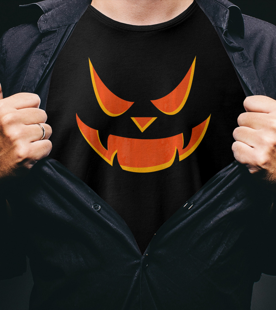 Scary Pumpkin Face Jack O Lantern Halloween T-Shirt