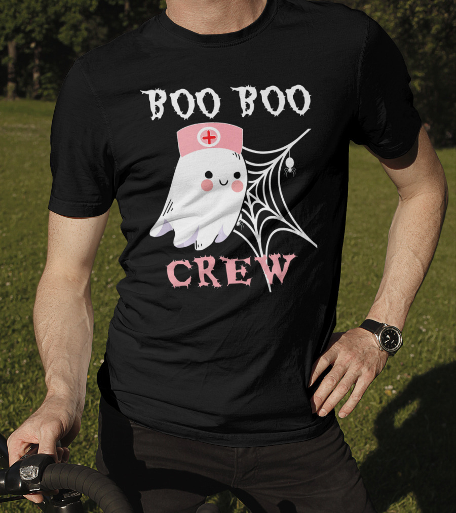 Boo Boo Crew Nurse Ghost With Web And Spider T-Shirt