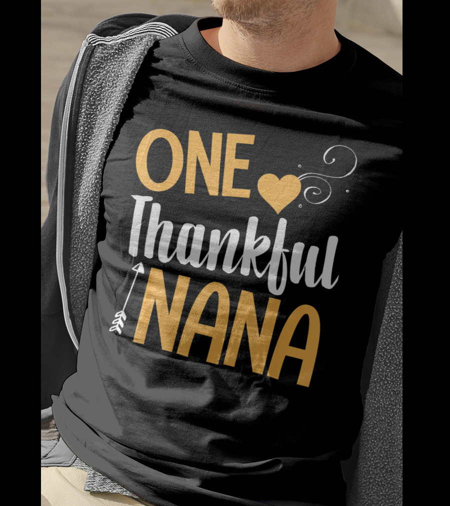 One Thankful Nana Heart Arrow Swirl T-Shirt