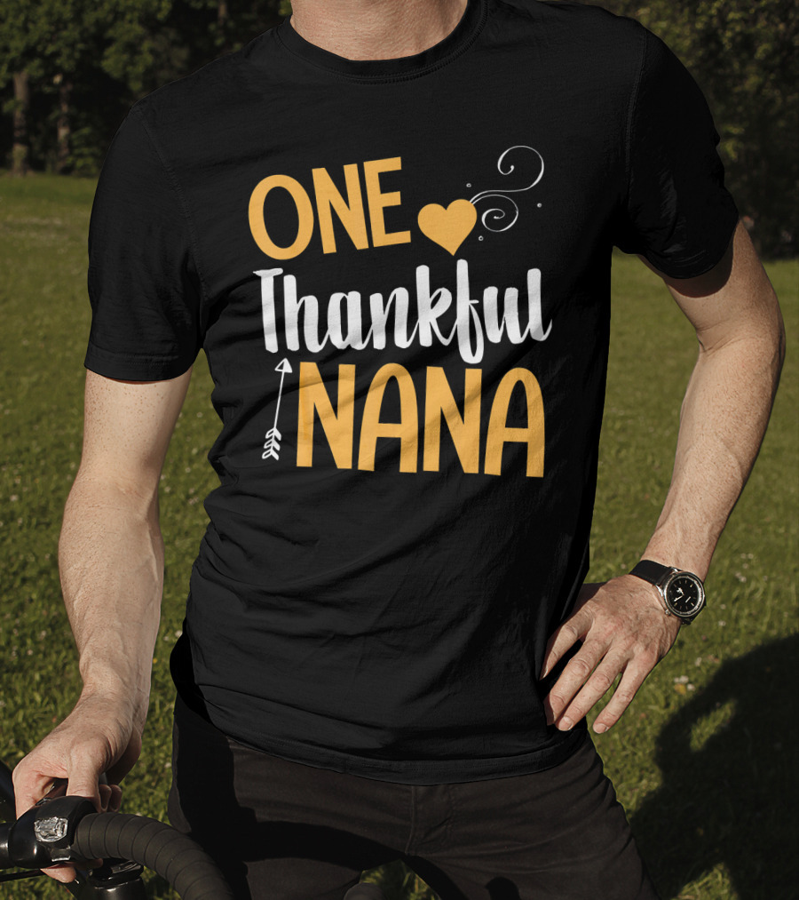 One Thankful Nana Heart Arrow Swirl T-Shirt