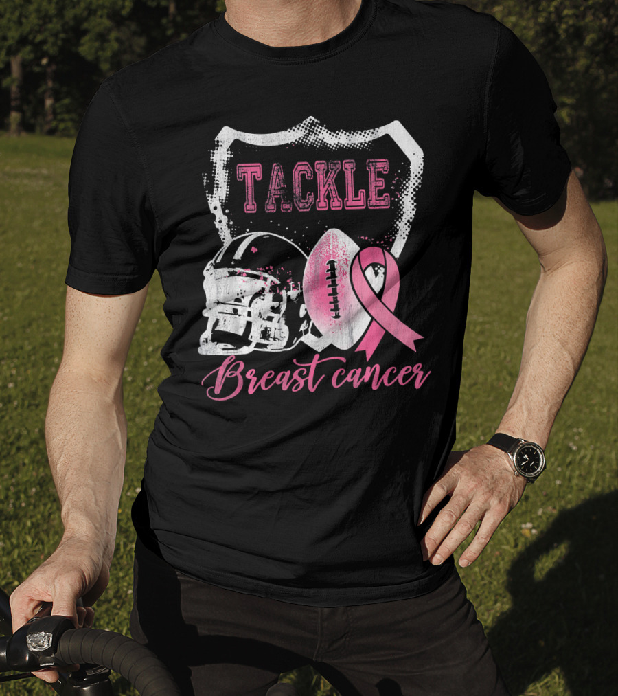 Tackle Breast Cancer Football Survivorship Awareness T-Shirt