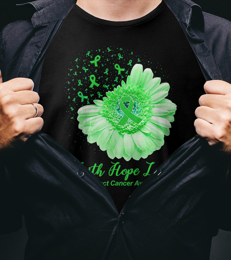 Faith Hope Love Bile Duct Cancer Awareness Flower T-Shirt