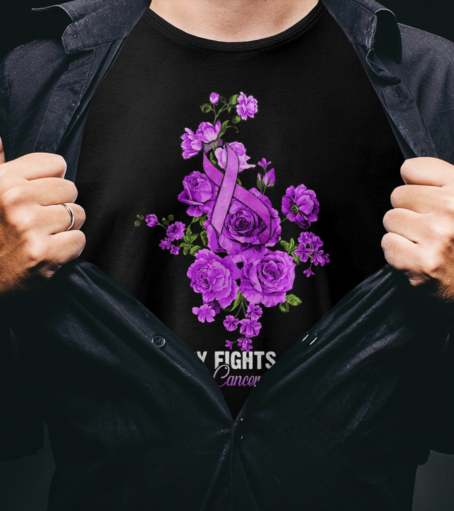 Nobody Fights Alone Pancreatic Cancer Awareness Flower T-Shirt