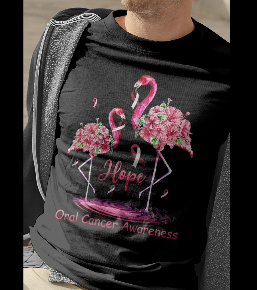 Hope Oral Cancer Awareness Flamingos T-Shirt