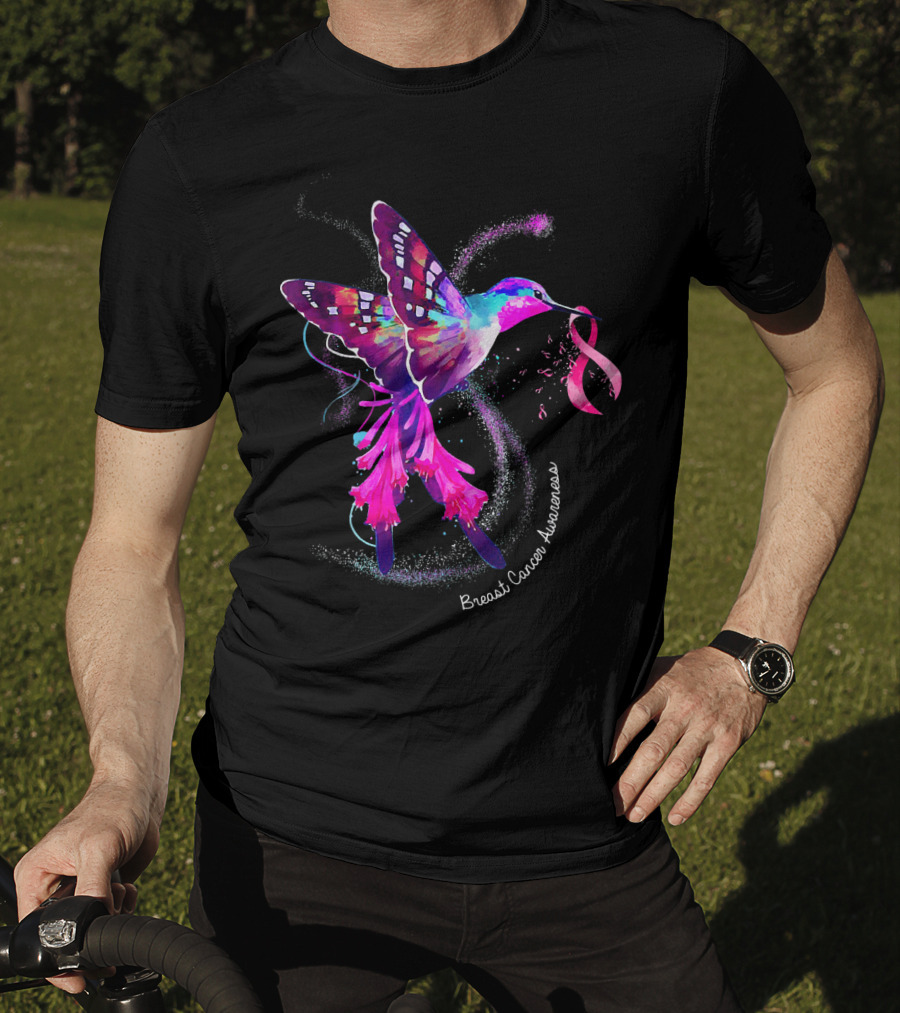 Hummingbird Breast Cancer Awareness Pink T-Shirt