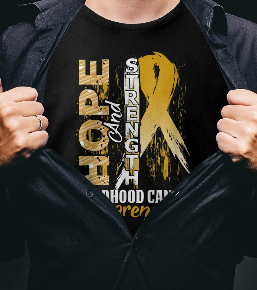 Hope And Strength Childhood Cancer Awareness T-Shirt