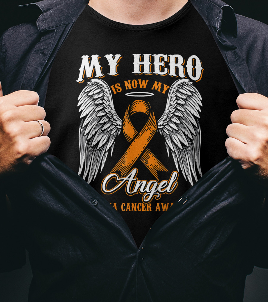 My Hero Is Now My Angel Leukemia Cancer Awareness T-Shirt
