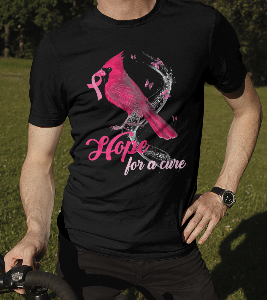Hope For A Cure Breast Cancer Cardinal Bird T-Shirt