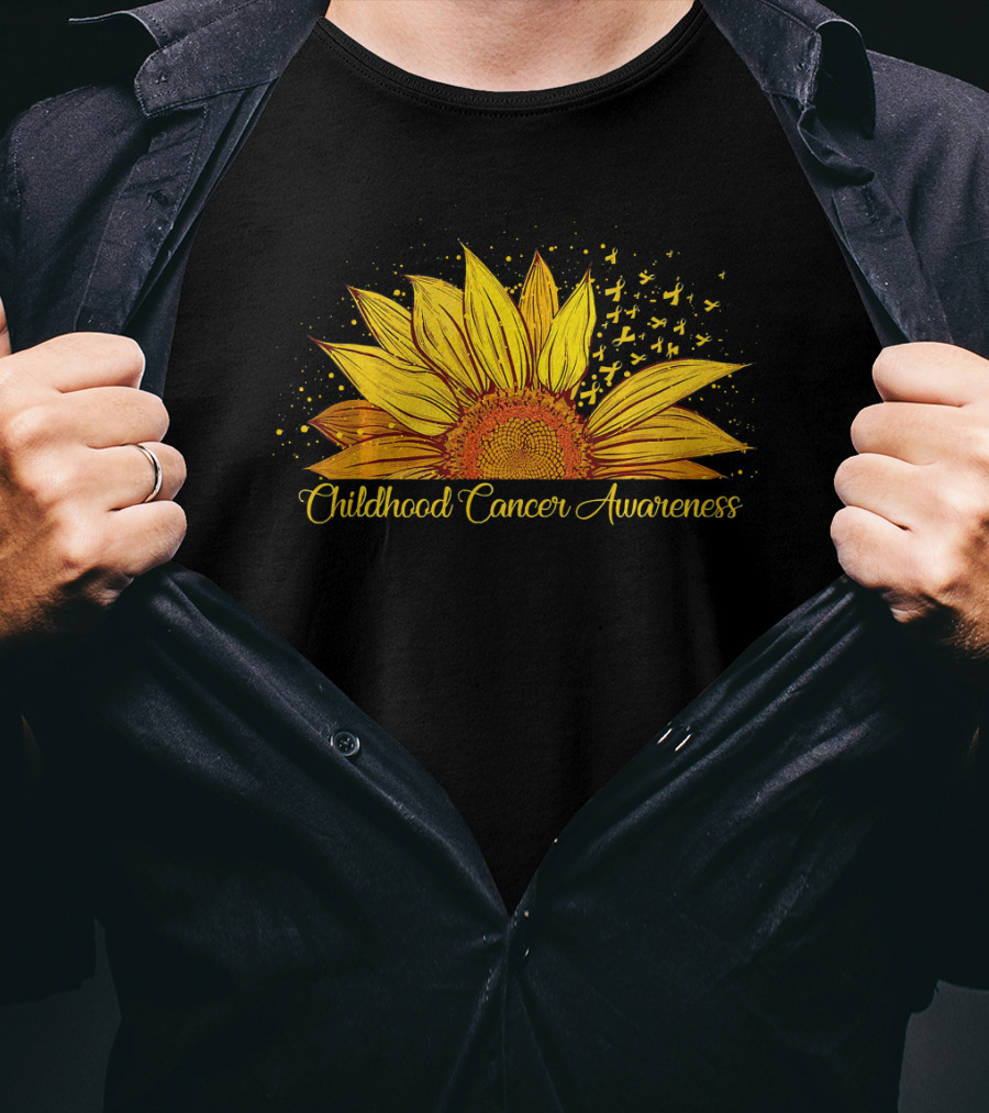 Childhood Cancer Awareness Sunflower T-Shirt