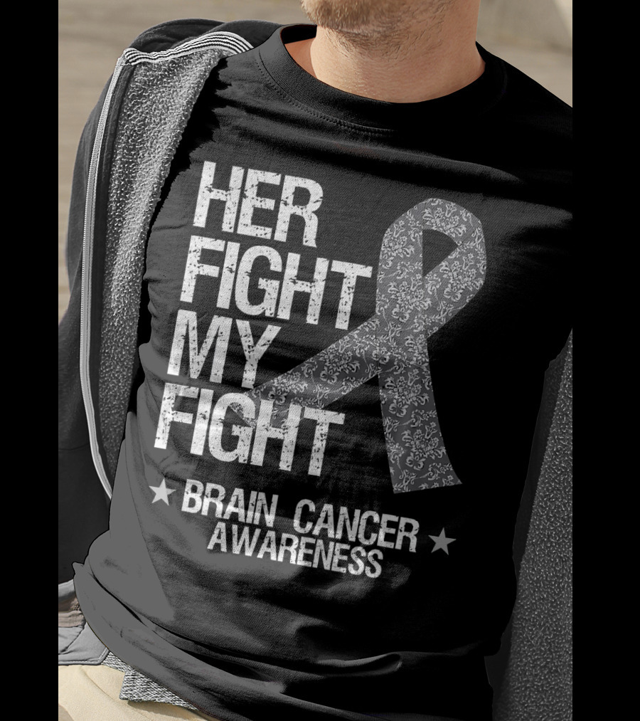 Her Fight My Fight Brain Cancer Awareness T-Shirt