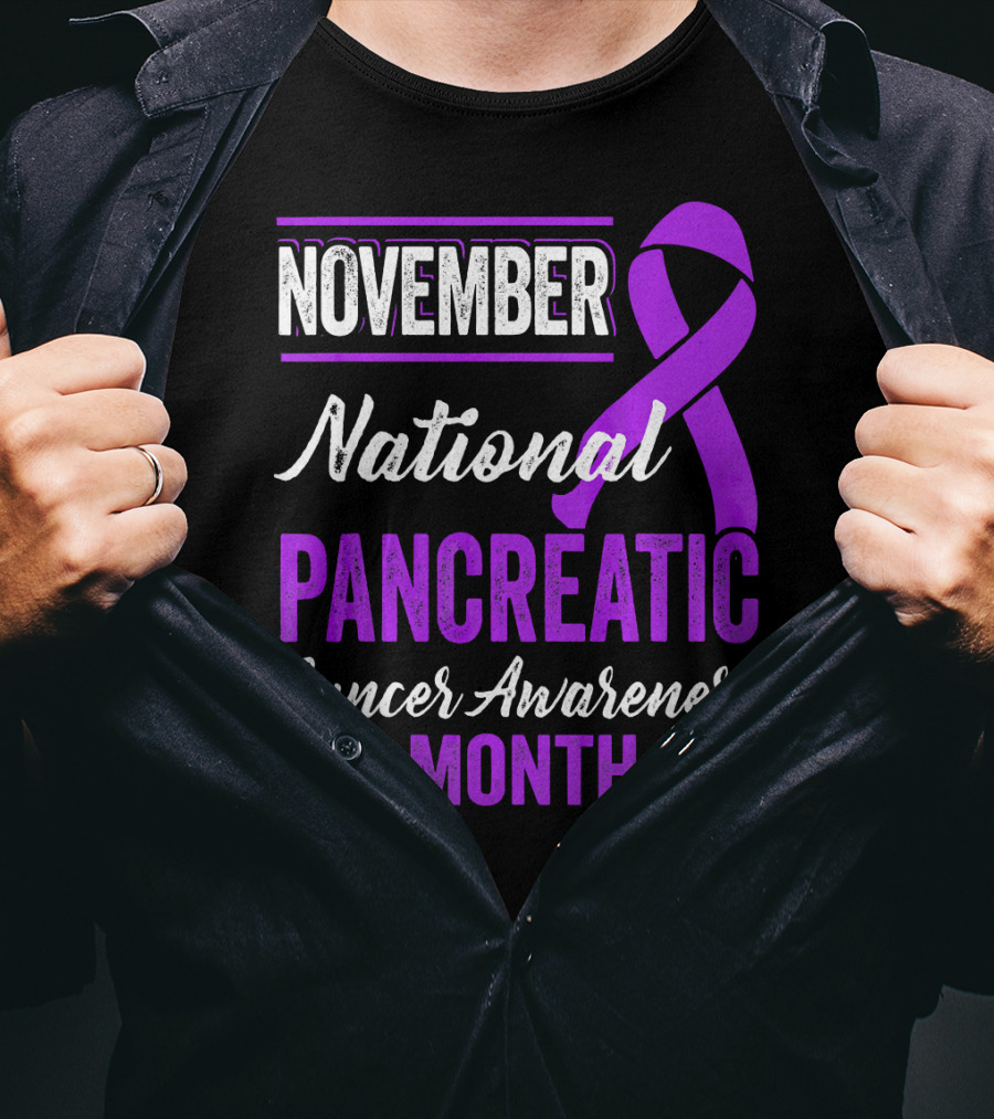 November National Pancreatic Cancer Awareness Month Purple T-Shirt