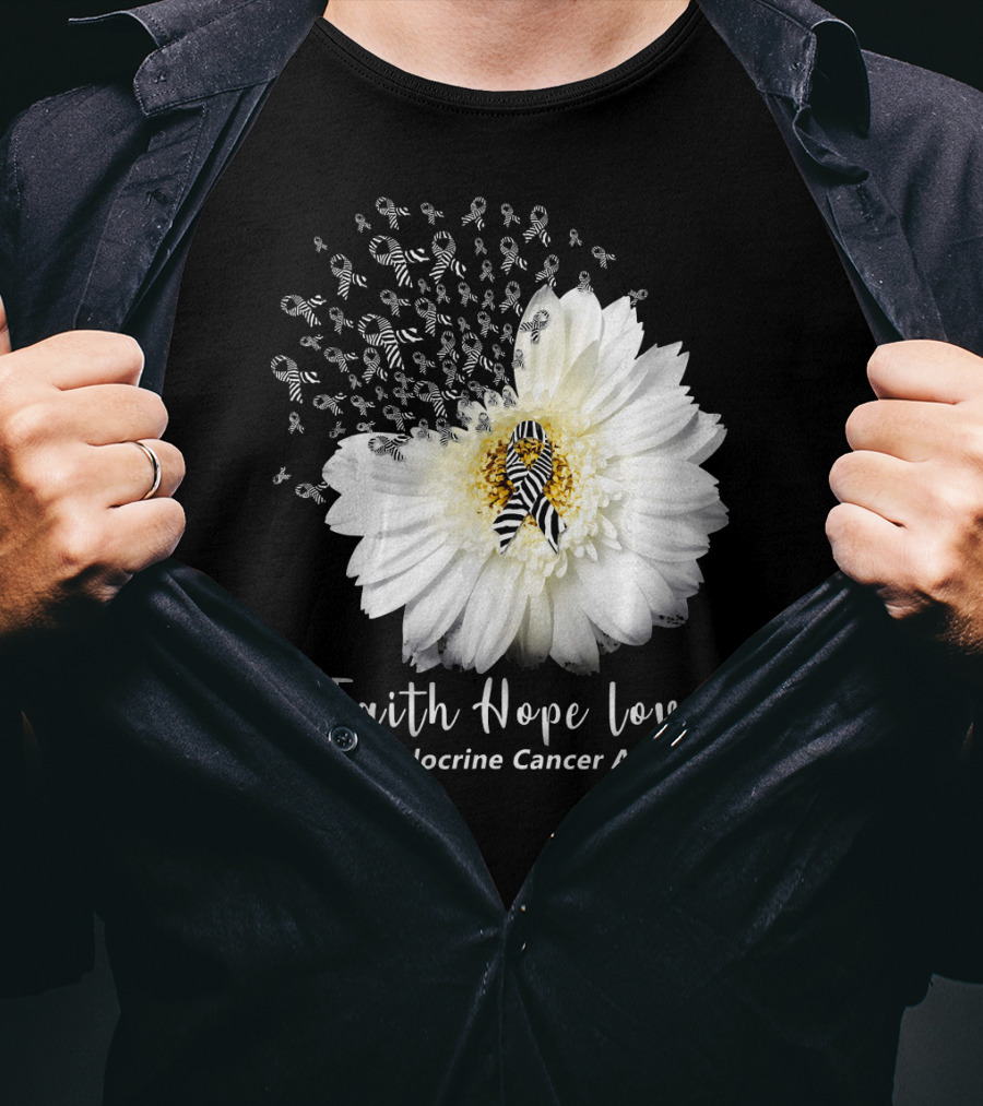 Faith Hope Love Neuroendocrine Cancer Awareness Daisy T-Shirt