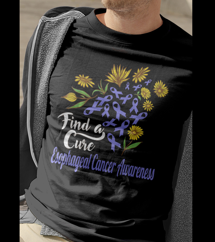 Find A Cure Esophageal Cancer Awareness Sunflower T-Shirt