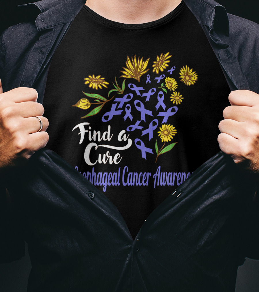Find A Cure Esophageal Cancer Awareness Sunflower T-Shirt