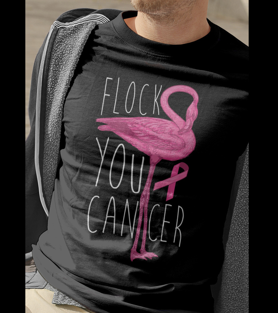 Flock You Cancer Pink Flamingo Breast Cancer Awareness T-Shirt