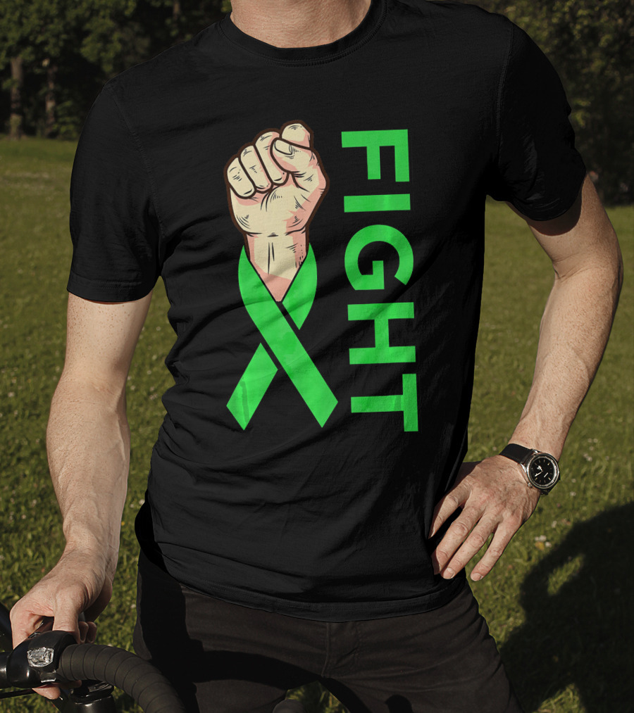 Fist Fight Bile Duct Cancer Green Ribbon Gallbladder T-Shirt