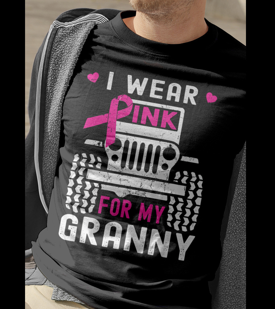 I Wear Pink For My Granny Jeep Breast Cancer Awareness T-Shirt