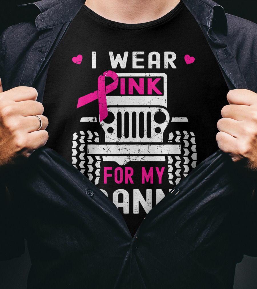 I Wear Pink For My Granny Jeep Breast Cancer Awareness T-Shirt