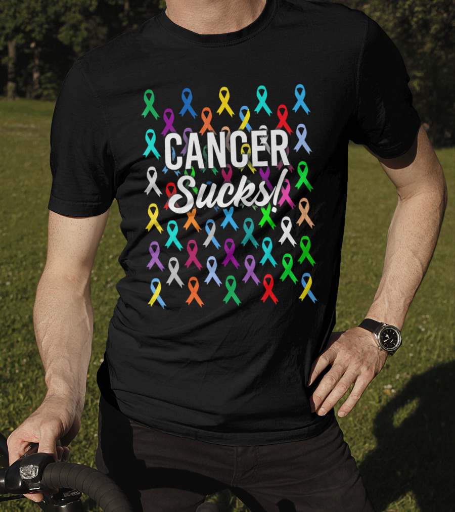Cancer Sucks Survivor Warrior Ribbon Awareness T-Shirt