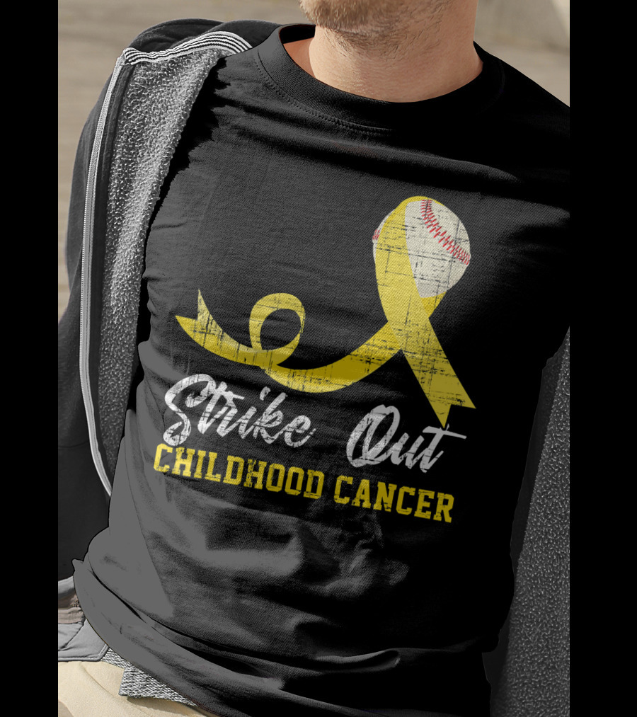 Strike Out Childhood Cancer Baseball Awareness T-Shirt