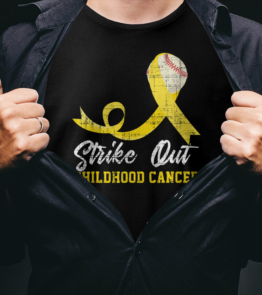 Strike Out Childhood Cancer Baseball Awareness T-Shirt
