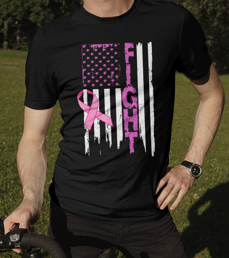 Fight Pink Ribbon Relay For Life Day Flag T-Shirt