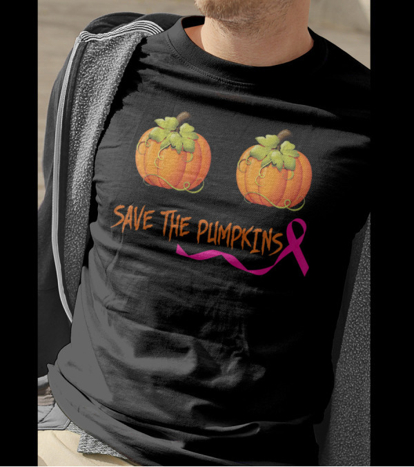 Save The Pumpkins Support Breast Cancer Awareness Pink T-Shirt