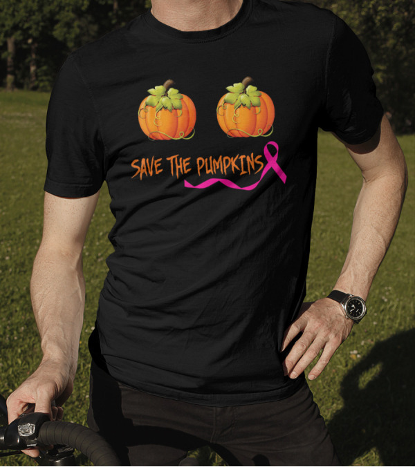 Save The Pumpkins Support Breast Cancer Awareness Pink T-Shirt