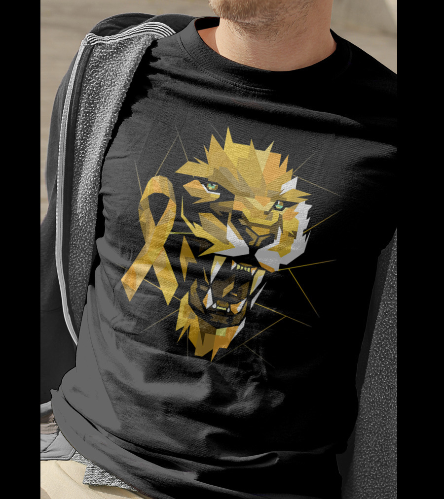 Lion Warrior Childhood Cancer Awareness T-Shirt