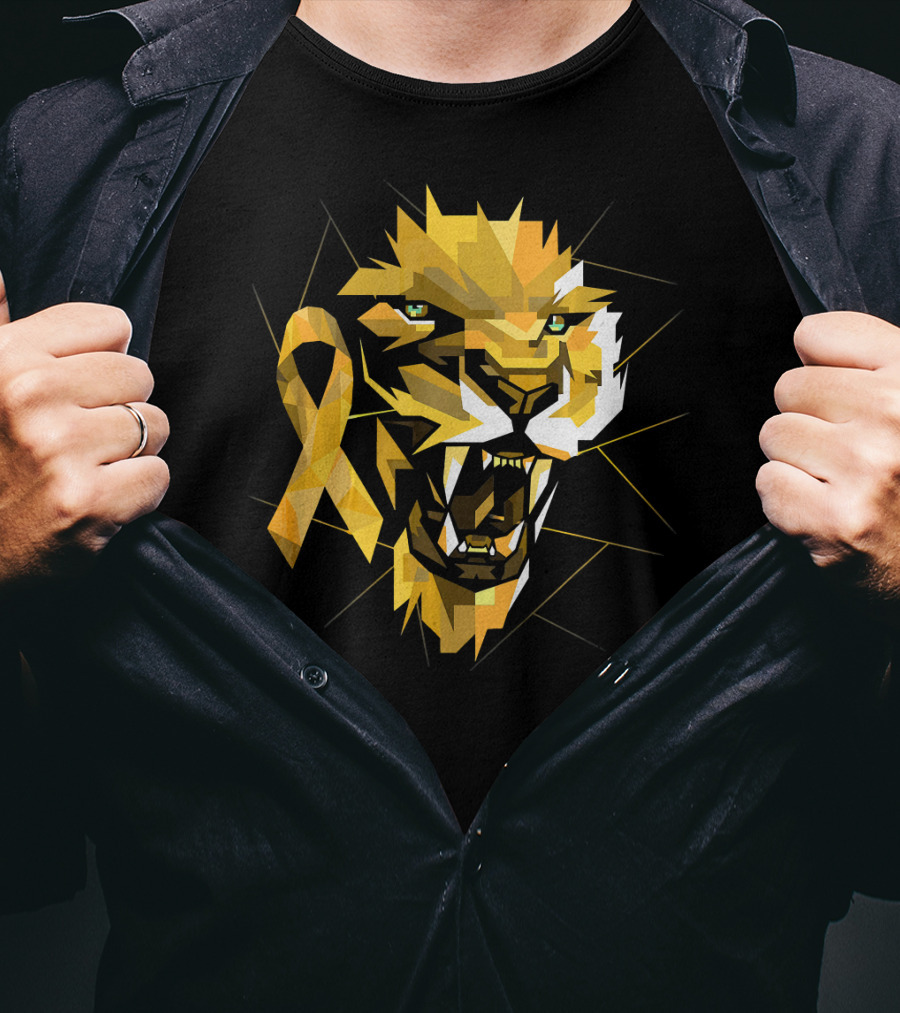 Lion Warrior Childhood Cancer Awareness T-Shirt